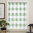 thumbnail image 4 of Sage Green Checkered Semi Sheer Curtains Drapes for Living Room, Bedroom, French Doors Window 72 Inches Long, Green White Buffalo Plaid Rod Pocket Chiffon Curtain Drapery Voile Draperies Panel, 4 of 6