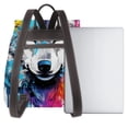 thumbnail image 3 of Fotbe Cool Colorful Wolf Mochila Bolso con Estampado para Mujer, Mochila Antirrobo de Nylon Impermeable, Bolsa Ligera de Hombro, 3 of 4