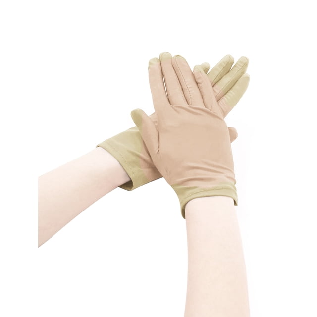 5 Pares De Guantes Para Mujeres Muñeca Longitud Completa Mate Dedo Elástico Beige S