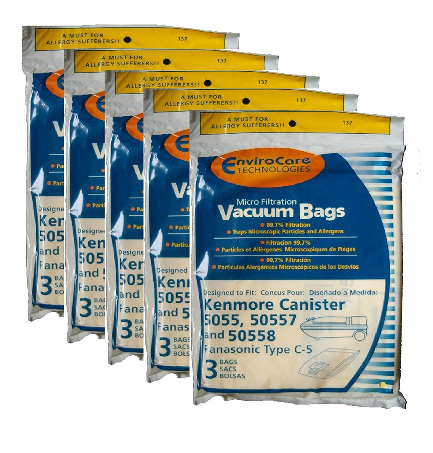 3 Bags for Kenmore Progressive Canister Vacuum Cleaner 5055 C EF1 CF1