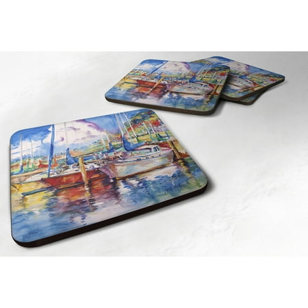 

Carolines Treasures JMK1247FC Tree Boats Sailboats Foam Coaster Set of 4 3 1/2 x 3 1/2 multicolor