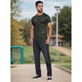 thumbnail image 2 of DARING DIVA Men's Workout Stretch Crew Neck Short Sleeve T-Shirt M Dark Green, 2 of 7