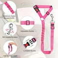 thumbnail image 5 of 2 Packs Dog Cat Safety Seat Belt Strap Car Headrest Restraint, Pink, 5 of 7