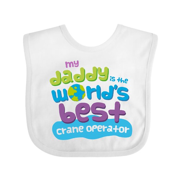 Inktastic Worlds Best Crane Operator Daddy Boys or Girls Baby Bib