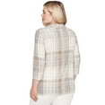 thumbnail image 2 of Alfred Dunner Womens Draped Cowl Neckline Plaid Knit Top, 2 of 4