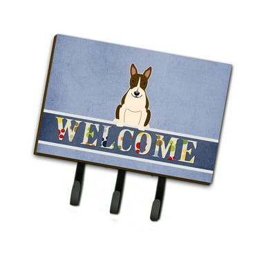 Carolines Treasures BB5717TH68 Bull Terrier Dark Brindle Welcome Leash or Key Holder Triple multicolor