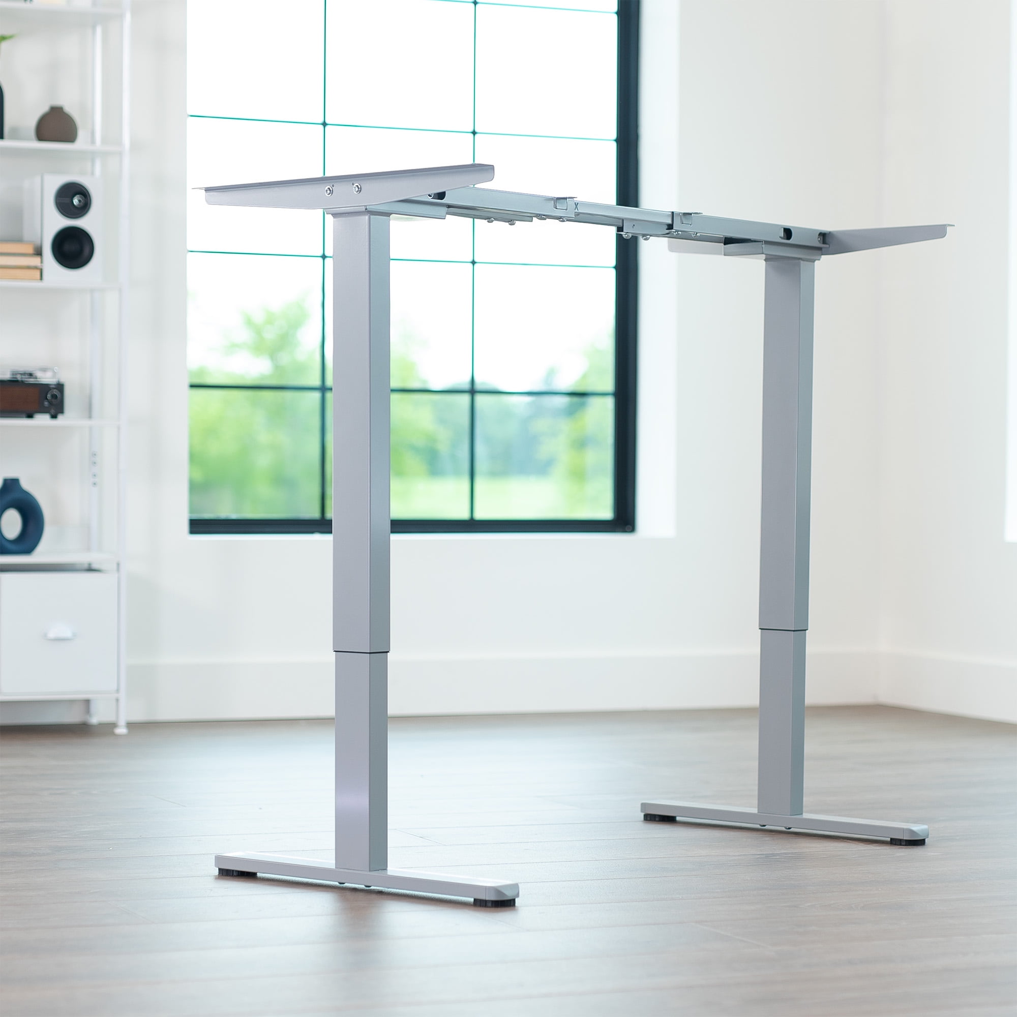 VIVO Gray Electric Dual Motor Standing Desk Frame, Height Adjustable Legs
