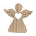 thumbnail image 3 of Esquirla Carved Wooden Angel Figurine, Angel Statue,Tabletop Ornament Home Decor Christian Religious Gift Wood Angel Decor Collectible Heart, 3 of 8