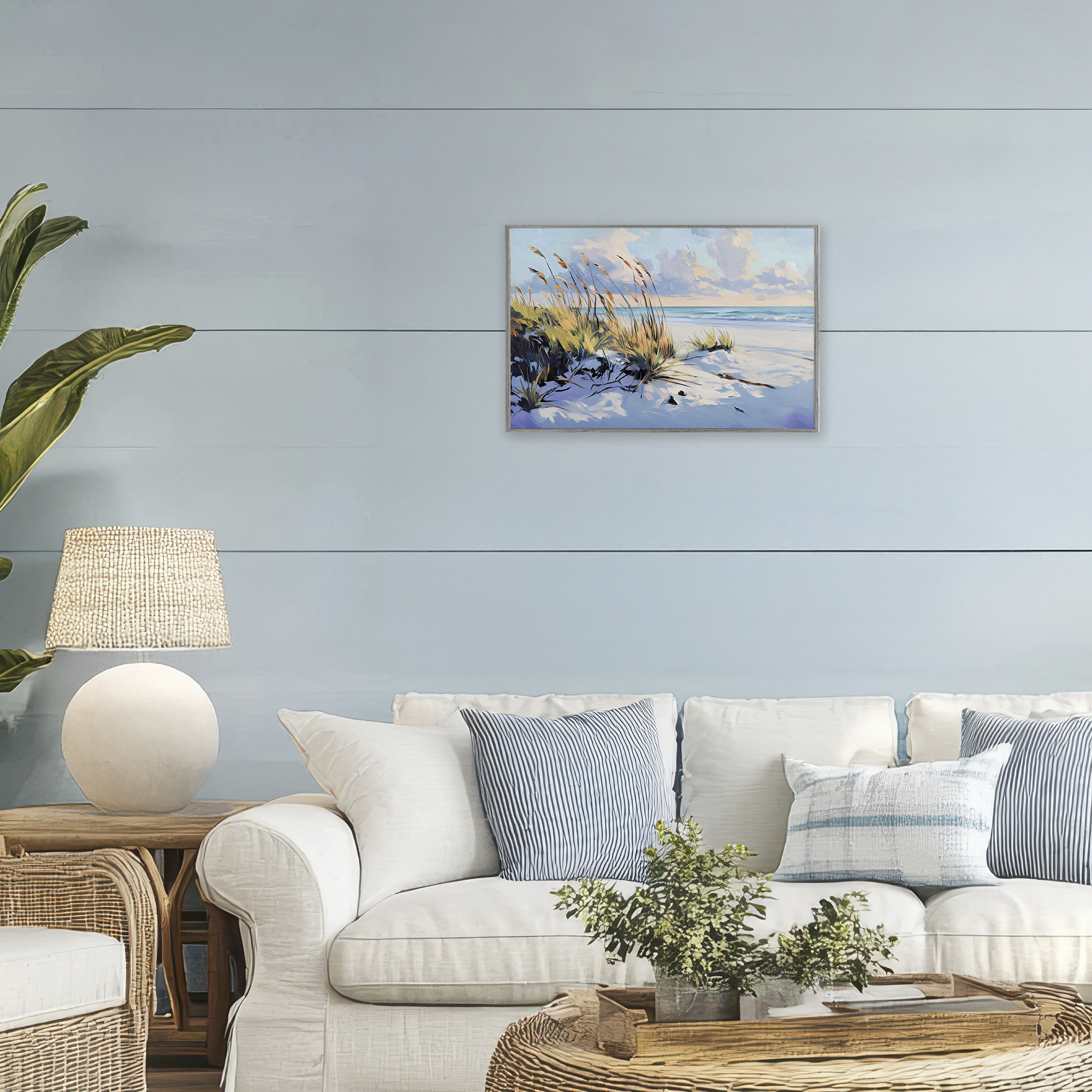 Stupell Industries Grassy Sand Dunes Beach Gray Framed Giclee Art, design by Gina Kelly