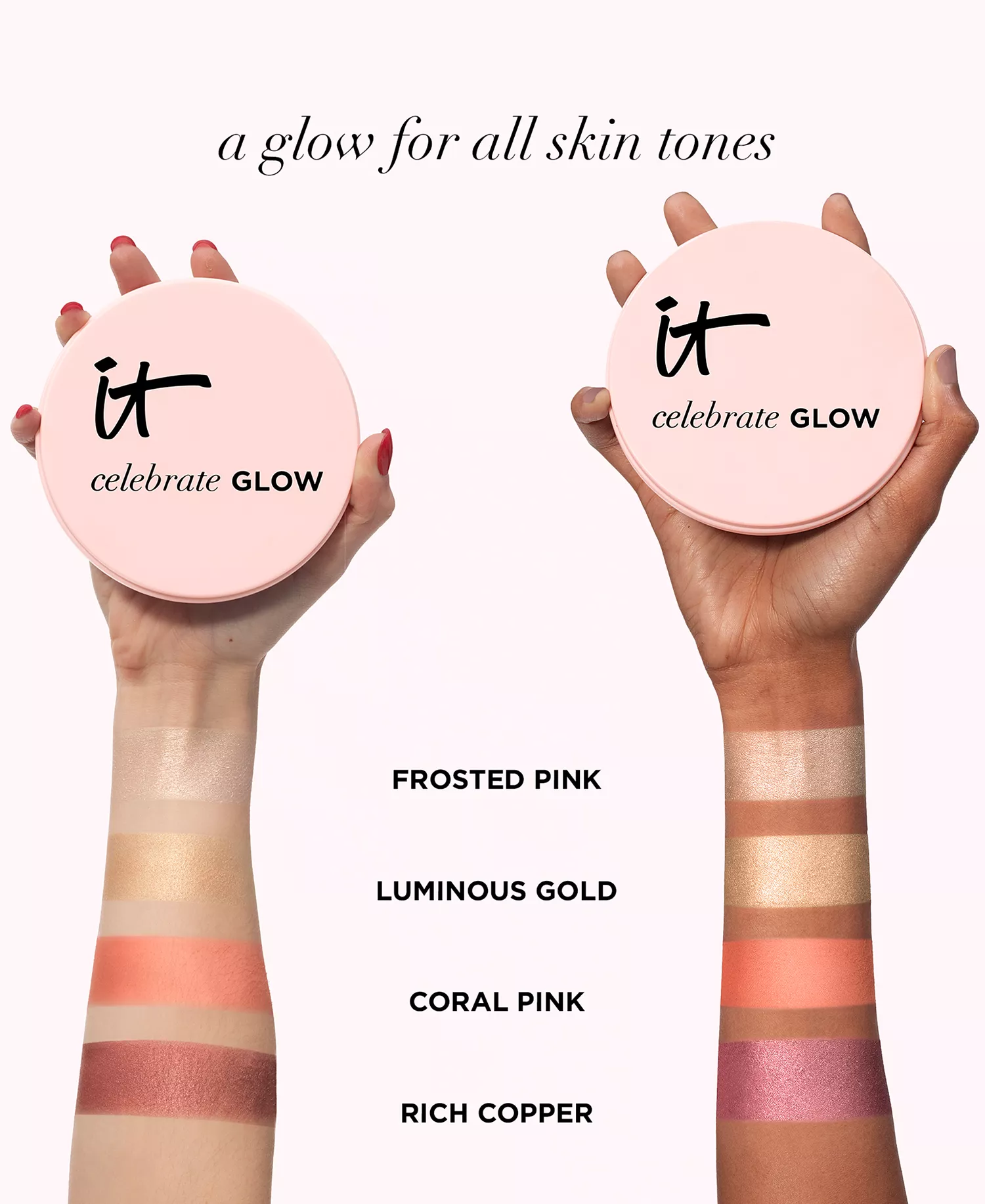 It Cosmetics Celebrate Glow Face & Eye Palette - Highlighter Blush Eyeshadow 0.19oz