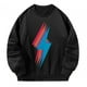 thumbnail image 2 of Sudadera para mujer, Tops de manga larga con estampado negro para mujer, jersey de cuello redondo para vacaciones, trabajo, deportes, compras, otoño , S S, 2 of 8