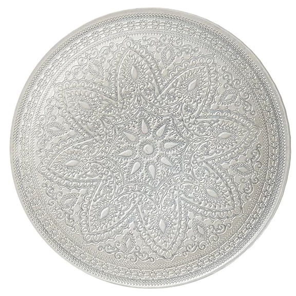 American Atelier, Round, Decorative Divine Glass Silver Charger Plate, 13"