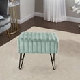 thumbnail image 7 of Home Soft Things Super Soft Faux-Fur Upholstered Stool Ottoman, Jadeite, 19"x13"x17", 7 of 7