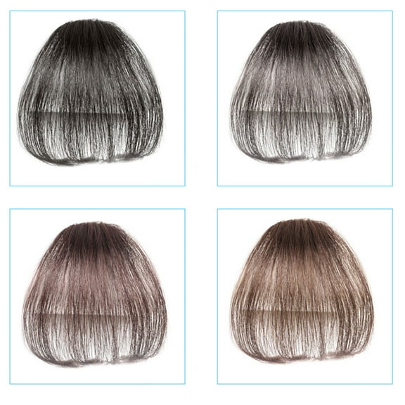 KONTONTY Human Hair Fringe Clip Women Daily Use Black 1Set