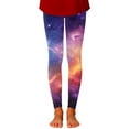 thumbnail image 4 of Girls Leggings Starry Sky Printed Pants Full Ankle Length Slim Fit Medium Thick Tights Pants, 4 of 5