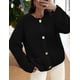 thumbnail image 2 of Suéter PRETTYGARDEN Cardigan Oversized de Punto Grueso Negro 2XL, 2 of 4
