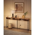 thumbnail image 4 of Narrow Console Table 70.9" with 2 Outlet and 2 USB Ports Sofa Table with Charging Station Long Entryway Table for Hallway Living Room Rustic Brown and Black, 4 of 8