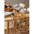 thumbnail image 3 of Halloween Burlap Cotton Table Runner 13x72 Inches Long, Orange Cartoon Pumpkin Cat Star Bat Country Farmhouse Table Runners, Outdoor Dining Tablecloths Decor for Baby Shower/Party/Wedding, 3 of 6