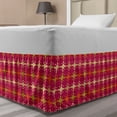 thumbnail image 1 of Abstract Bed Skirt, Grid Pattern Repeating Shapes Rounded Squares with Various Colors, Elastic Bedskirt Dust Ruffle Wrap Around for Bedding Decor, 4 Sizes, Magenta and Multicolor, by Ambesonne, 1 of 2