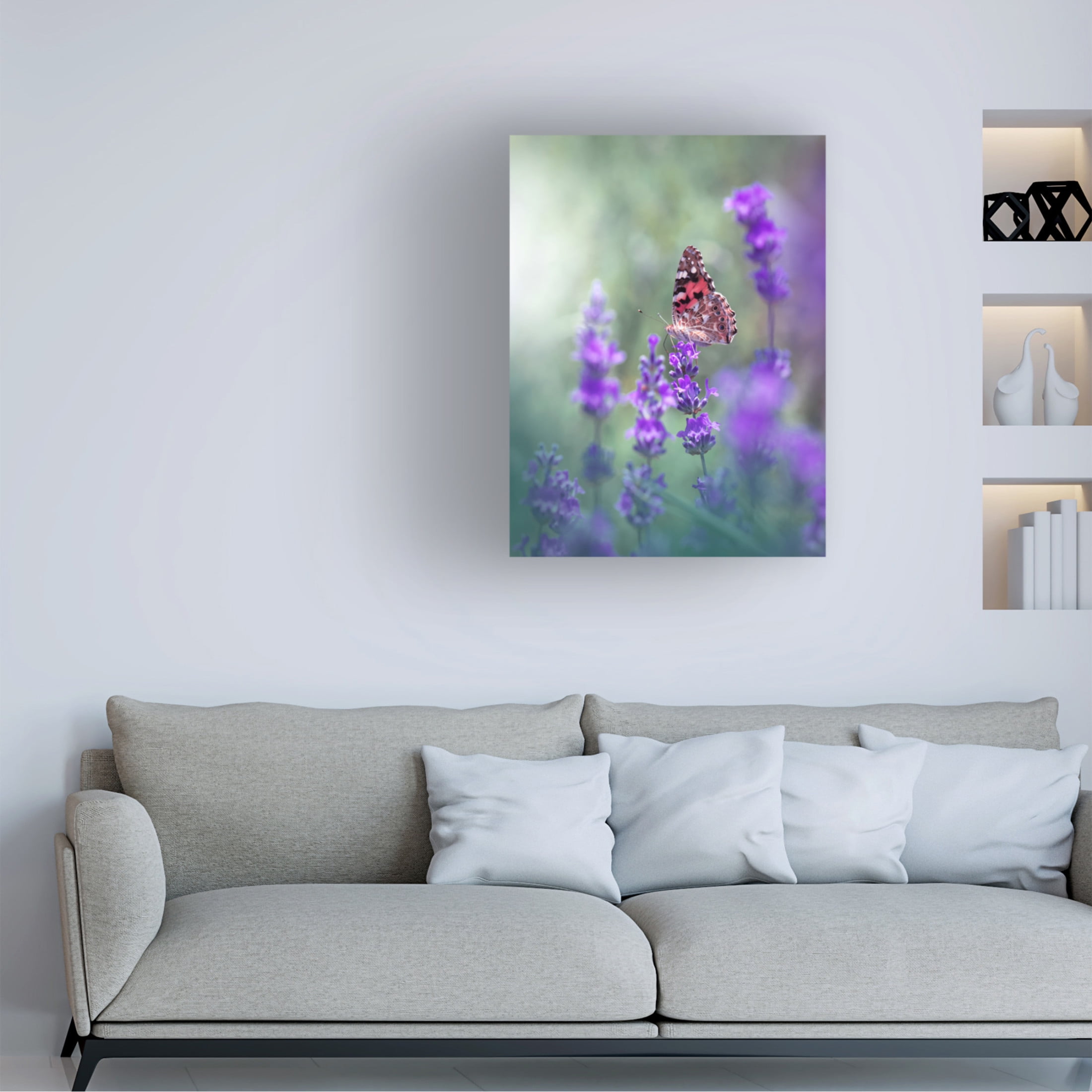 Canvas Wall Art - Juliana Nan 'Lavender Queen  ' Wall Art for Living Room, Bedroom, or Office D?cor by Trademark Fine Art - 24 x 32 Inches