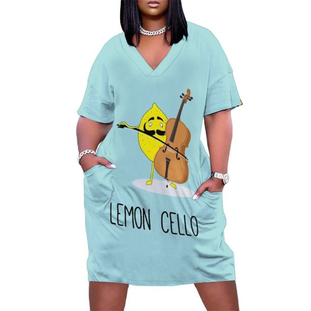 Lemon cello Loose Pocket Dress dress for women purple dress Cocktail of dresses Woman clothing