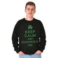thumbnail image 5 of Keep Calm Shamrock On St Patrick's Sweatshirt for Men or Women Brisco Brands S, 5 of 6