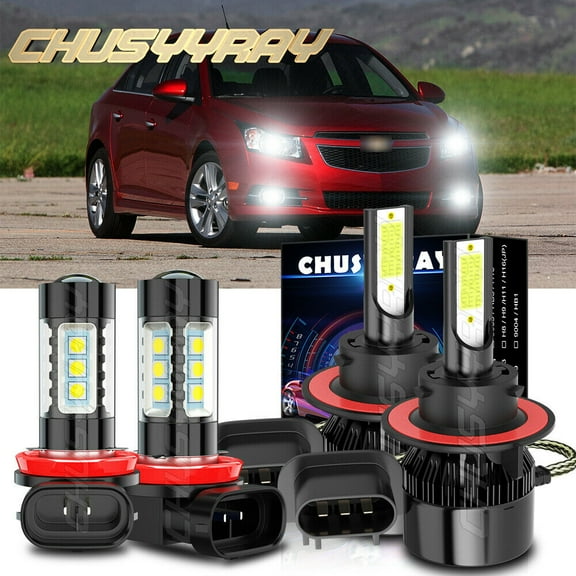 For Chevy Cruze 2011 2012 2013-2015 6000K LED Headlight Foglight Bulbs Combo Kit