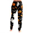 thumbnail image 5 of Wutalume Halloween Women's Casual Pajama Pants - Drawstring Elastic Waist Cuffed Pants with Pockets, Loose Trousers for Festival Wear,Coffee L, 5 of 5