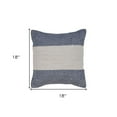 thumbnail image 3 of 18" X 18" Blue And Ivory 100% Cotton Striped Zippered Pillow, 3 of 6