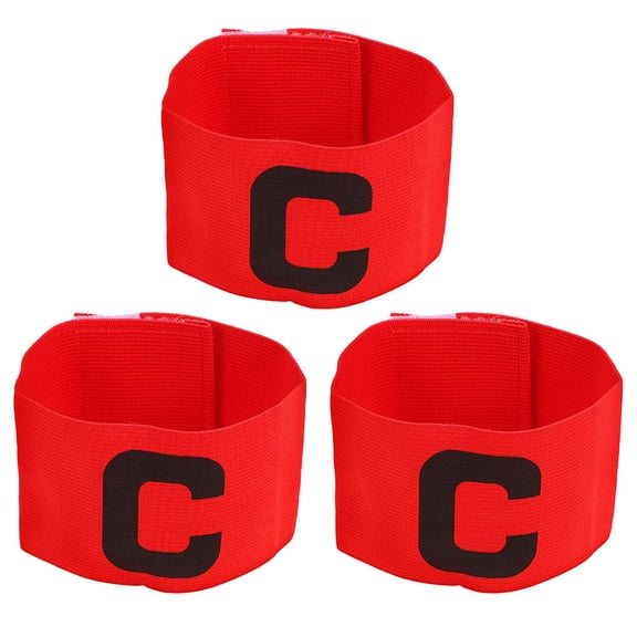 OFFIGAM 3pcs Adult Captain Armbands Soccer Adjustable Armband Red Polyester for Team Organizers for Fan Gear