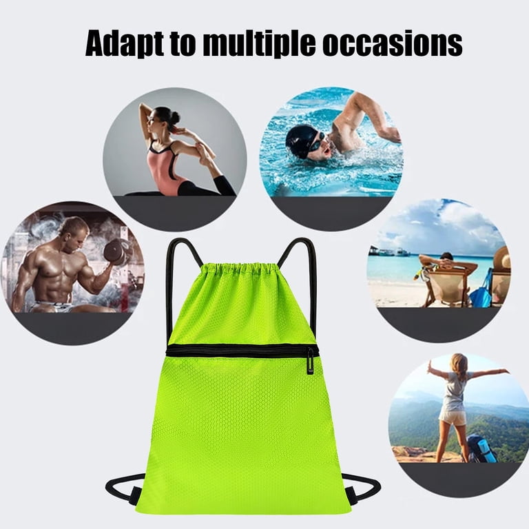 Waterproof Sports Drawstring Backpack | Oxford Cloth Gym Bag  display picture 3
