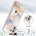 thumbnail image 3 of For Motorola Moto Edge 20 Lite Marble Patterned Case with Card Holder, Back Folio Kickstand PU Leather + Soft Crystal Bumper Edge, Magnetic Clasp Back Cover For Motorola Moto Edge 20 Lite,Marble #1, 3 of 6