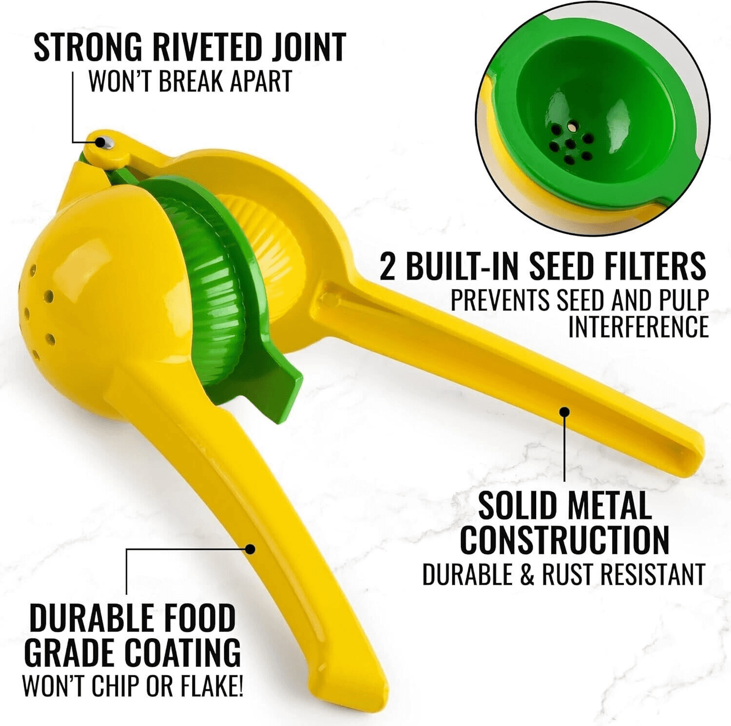 Lemon Squeezers Juicer Manual Press 2 in 1 Metal Lime Citrus Fruit Extractor