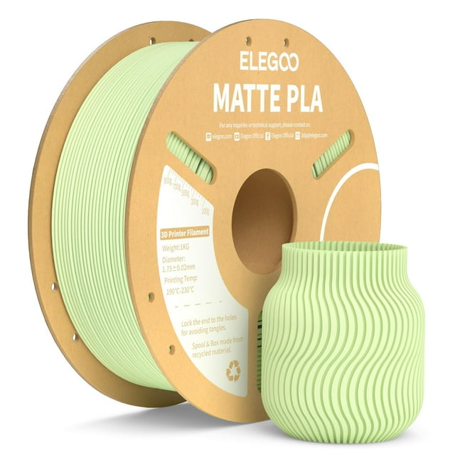Filamento para impresora 3D ELEGOO mate PLA verde menta, 1,75 mm, 1 kg