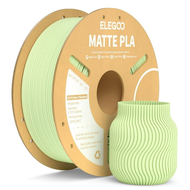 Filamento para impresora 3D ELEGOO mate PLA verde menta, 1,75 mm, 1 kg