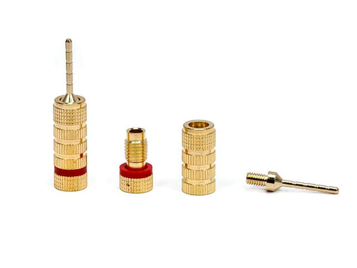 Monoprice High Quality Gold Plated Speaker Pin Plugs 5 Pairs Pin Screw Type For Speaker Wire Home Theater Wall Plates And More Walmart Com Walmart Com