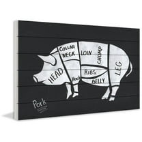 "Pork Formation" Painting Print on White Wood