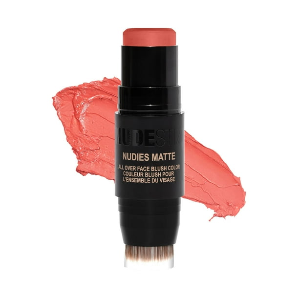 Rubor en barra Nudestix Nudies: rubor en crema 3 en 1 para mejillas, ojos y labios con brocha incorporada | Acabado mate suave para un rubor natural | Maquillaje limpio, vegano y fácil de llevar (Suns