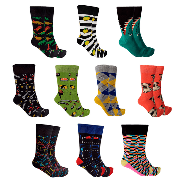 Calcetines de Vestir Caballero Mad Socks SET de 10 Pares Colores Moda