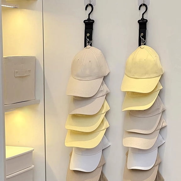Baseball Cap Storage Organizer With Eight Clips Wall Mounted Cap Holder Closet Storage Organizer Cap Hanger