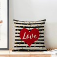 thumbnail image 4 of Valentines Day Pillow Covers 16x16 Set Of 2 Black Stripe Love Heart Throw Pillow Covers Valentine''s Mother''s Day Wedding Anniversary Decoration Gift Farmhouse Cushion Cover For Home Sofa Decor, 4 of 6