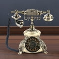 thumbnail image 2 of Classic Rotary Telephone, Vintage Bronze Finish with Exquisite Engravings, Compact 9.05x7.87x10.03in Size, Features Rotary Dial and Redial Function, Ideal for Enhancing Living Rooms, Bedrooms, 2 of 12
