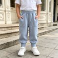 thumbnail image 2 of Faraee Kids Jogger Pants Elastic Waist Toddler Boys Casual Sweatpants with Side Pockets 2T 3T 4T 5T 6T 7T Loose Fit Solid Color Cotton Active Soft Trousers, 2 of 9