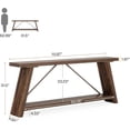 thumbnail image 2 of Tribesigns 70.9" Extra Long Sofa Table Behind Couch, Industrial Console Table for Hallway, Nature, 2 of 4