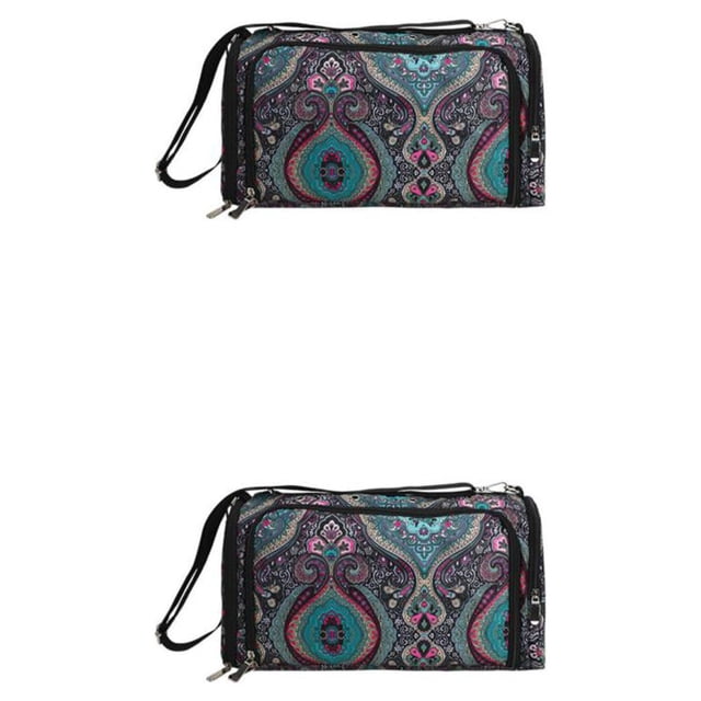 Bolsa de almacenamiento de hilo Yuarrent para ganchos de lana Bolsa de agujas de tela Oxford Azul 2Conjunto