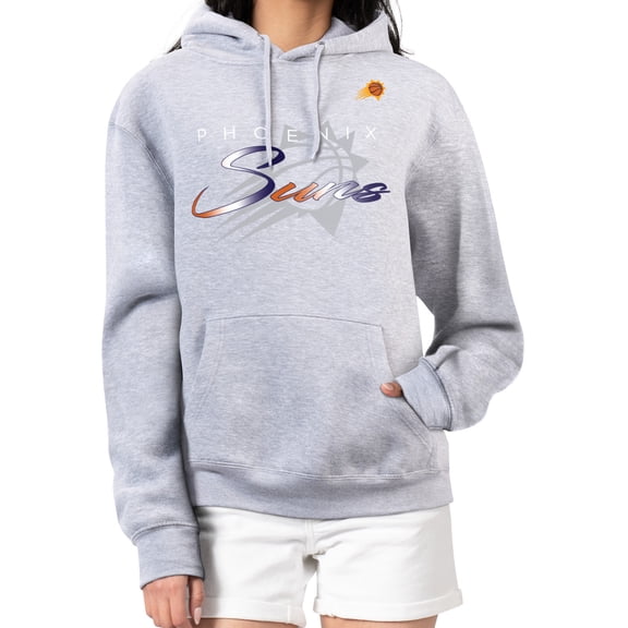 Women's G-III 4Her by Carl Banks Gray Phoenix Suns Shadow Logo Tri-Blend Fleece Hoodie