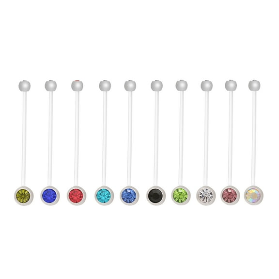 10PCS Navel Belly Button Ring Pregnancy Maternity Flexible Clear Long Belly Button Rings Navel Retainer Body