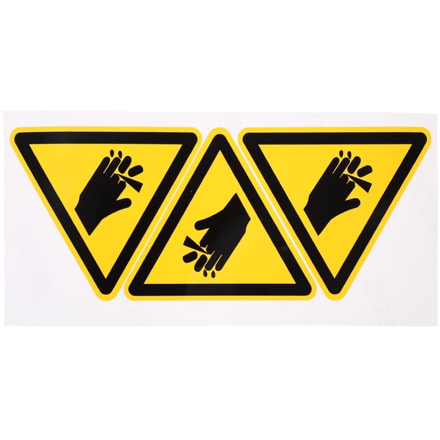 SHISUYAN 3pcs Warning Injure Hand Stickers Machine Warning Label Stickers Safety Warning Sign Stickers