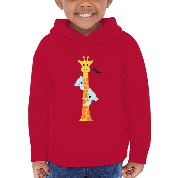 Image Conscious Koalas Climbing A Giraffe Hoodie Toddler -Jay Fleck Designs, Unisex 2 Toddler