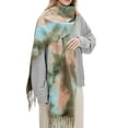 thumbnail image 5 of Women’s Tie-Dye Scarf Soft soft cozy-Like Winter Wrap Long Lightweight Shawl with Tassel Fashion Scarves,F, 5 of 5